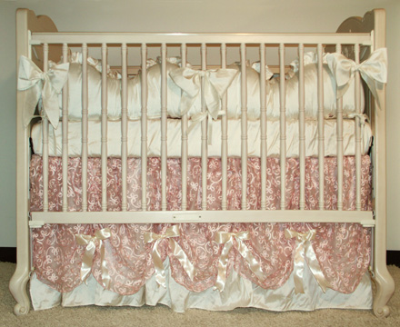 Anastasie bedding on #200 Country French Rectangular Crib