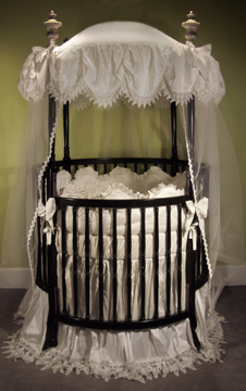 Antoinette bedding on #200 Country French Round Crib