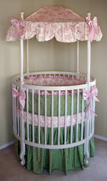 Audrey bedding on #206 Country French Round Crib
