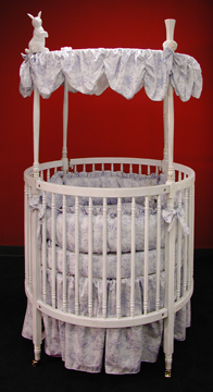 Jacqueline bedding on #200 Country French Round Crib