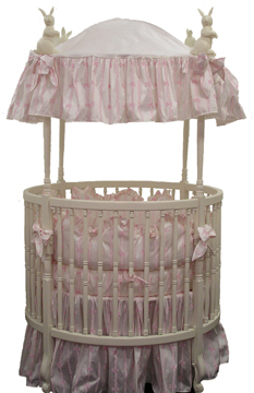 Juliette bedding on Country French Round Crib